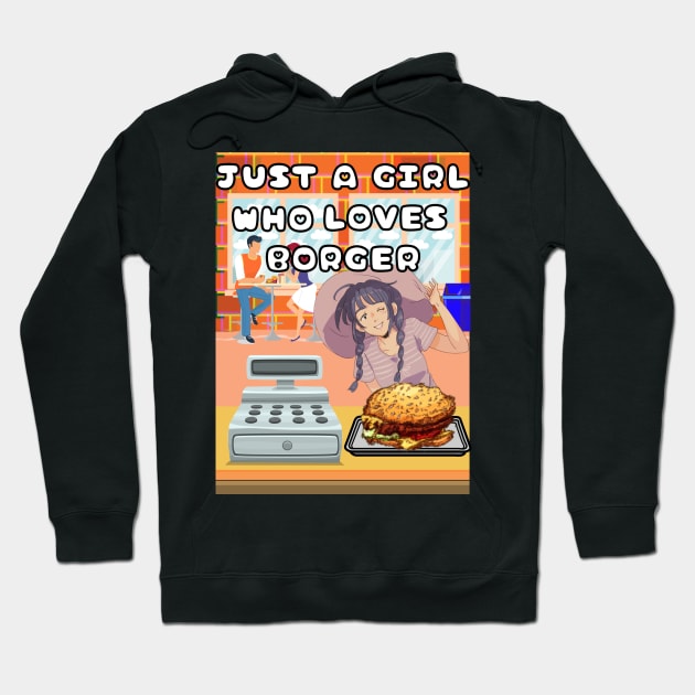 Just A Girl Who Loves Borger Hoodie by GrooveGeekPrints